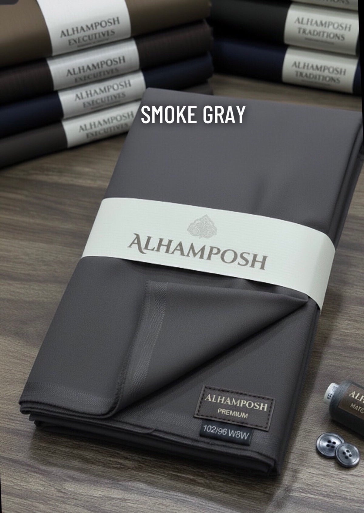 MENS UNSTICHED PREMIUM WASH&WEAR (SMOKE GRAY )