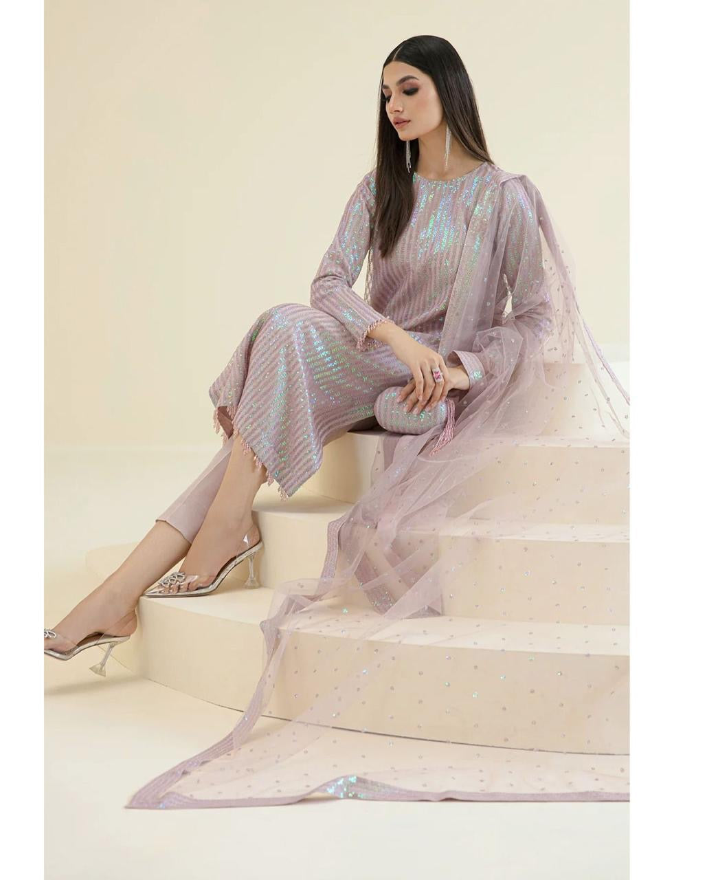 BAROQUE - PARTY WEAR DRESS UNSTICHED FORMAL WEAR (SL-384)