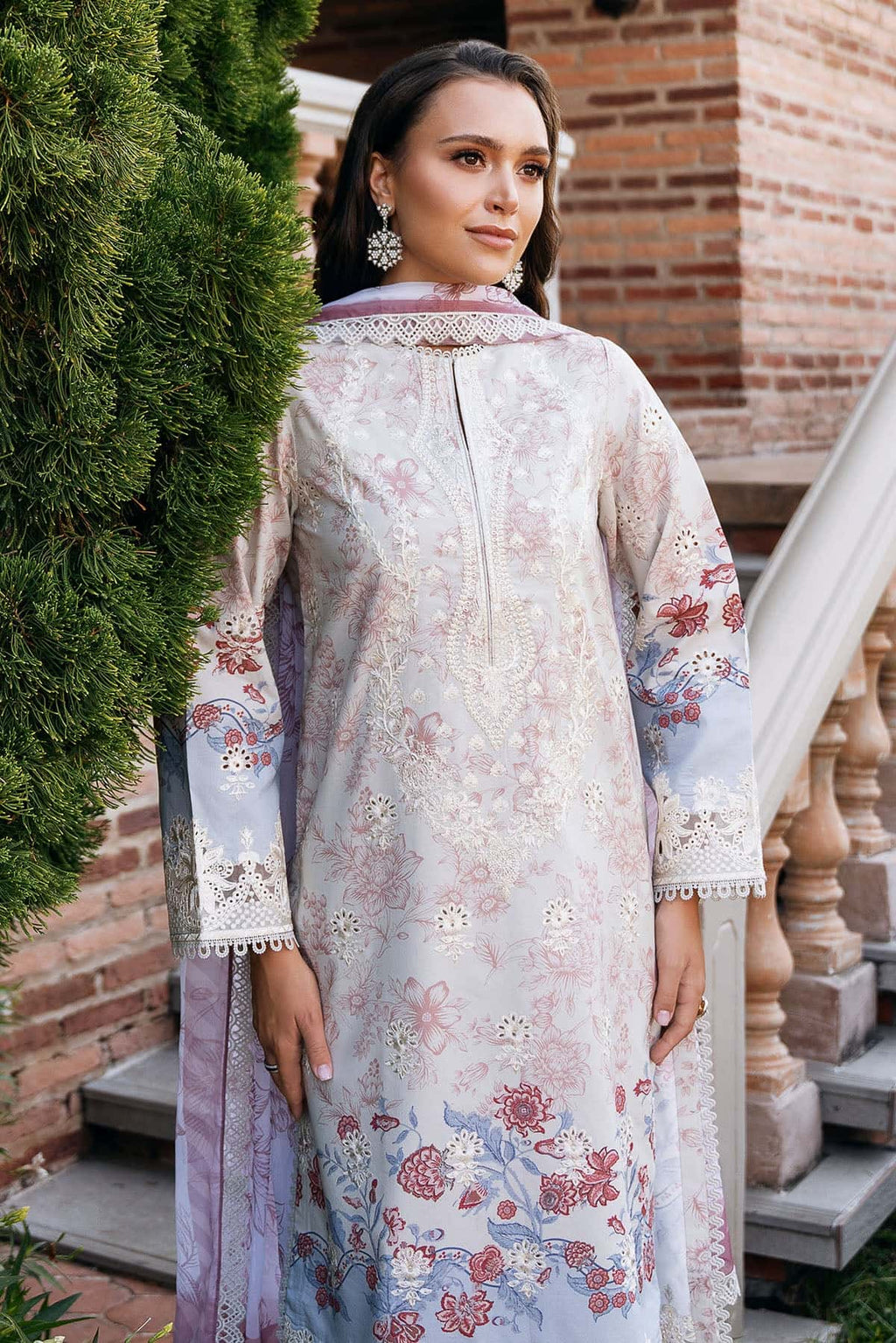 Afrozeh Print Embroidered Lawn SL-5488