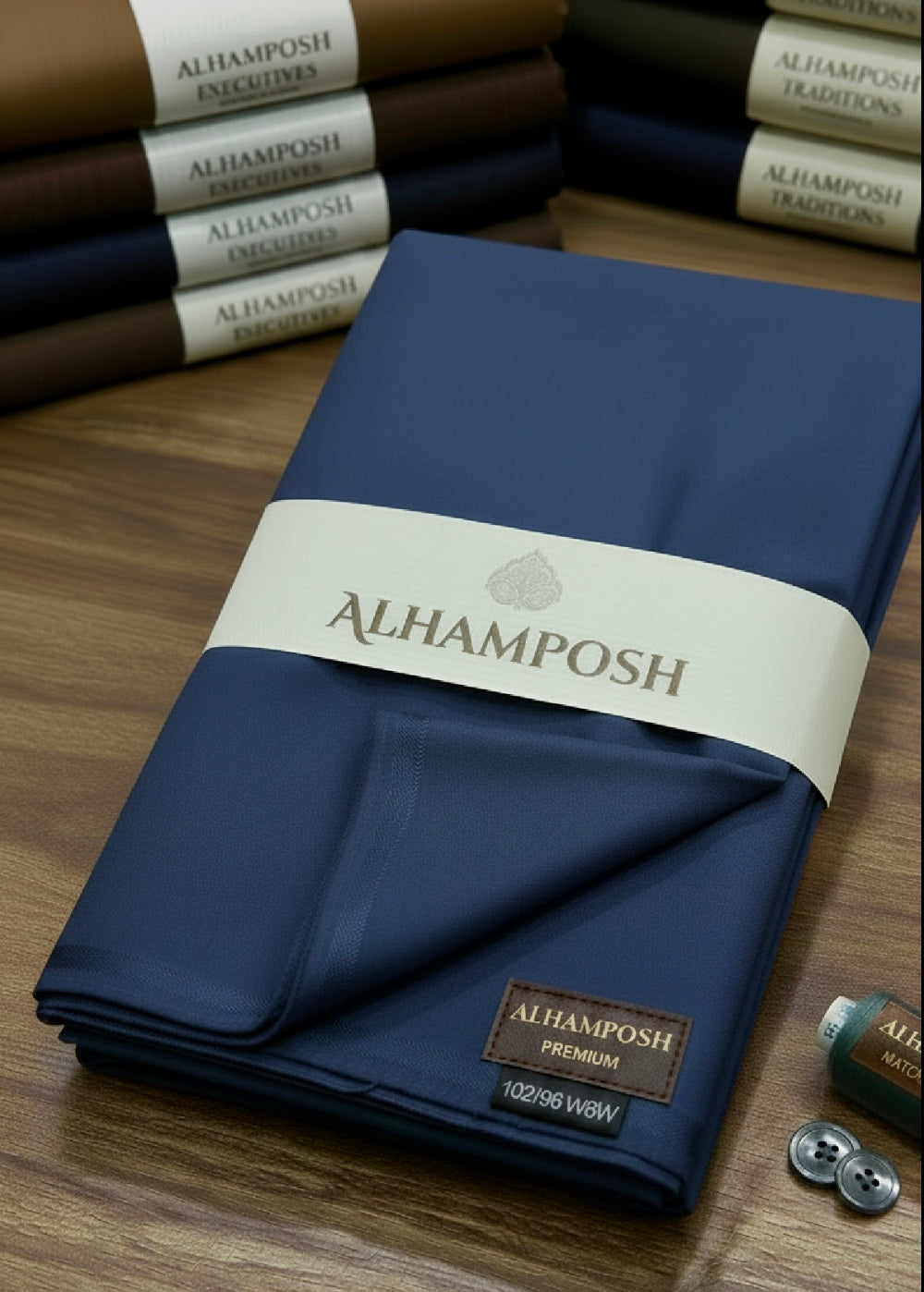 MENS PREMIUM UNSTICHED WASH&WEAR (NAVI BLUE )