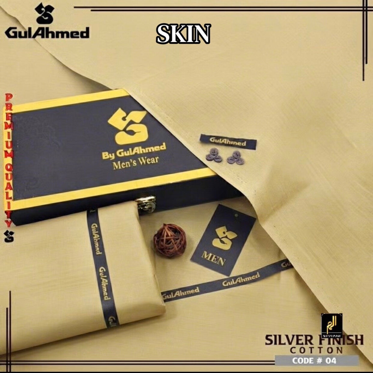 GULAHMED  UNSTICHED MENS PREMIUM COTTON(SKIN)