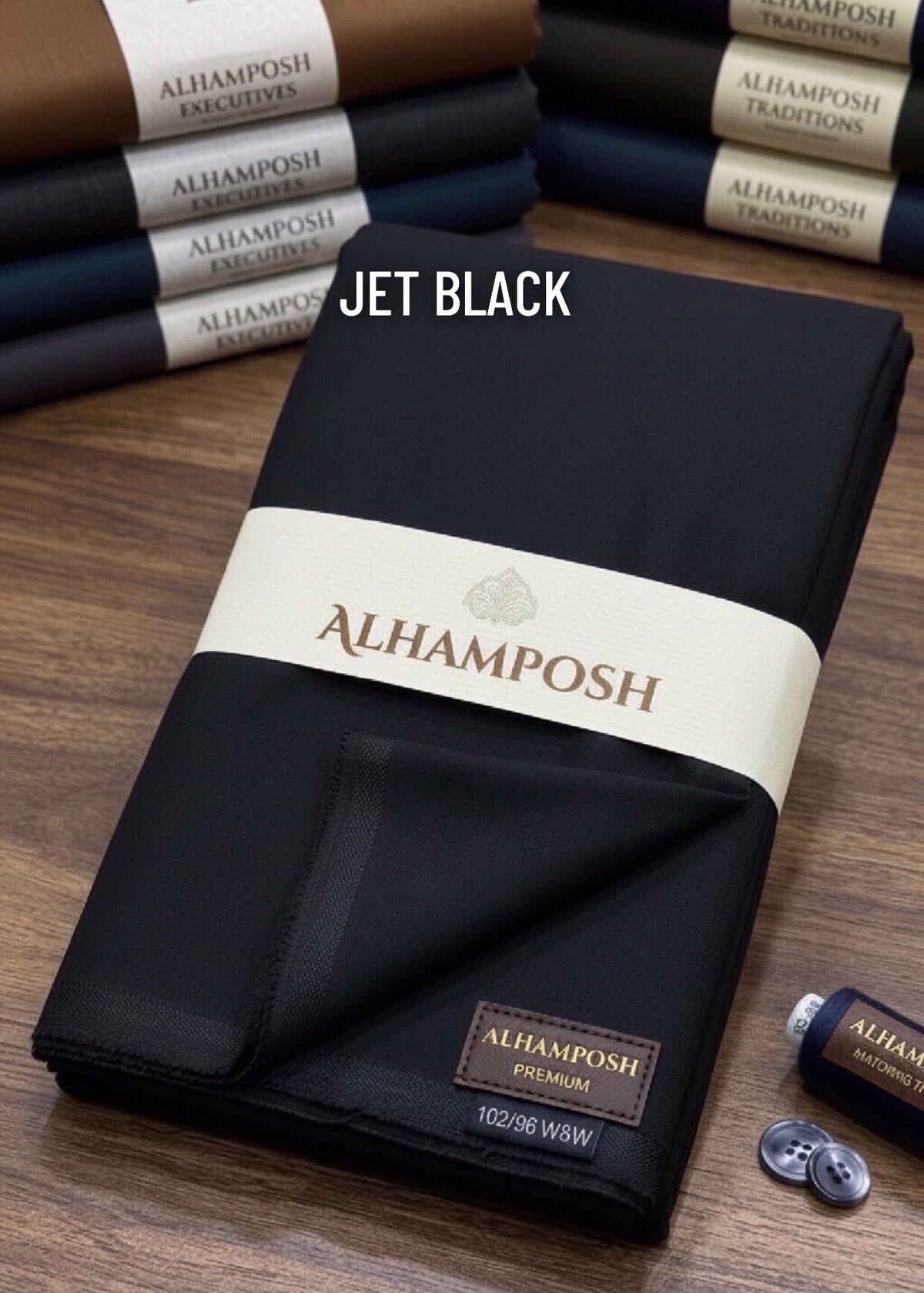 MENS UNSTICHED PREMIUM WASH&WEAR (JET BLACK)