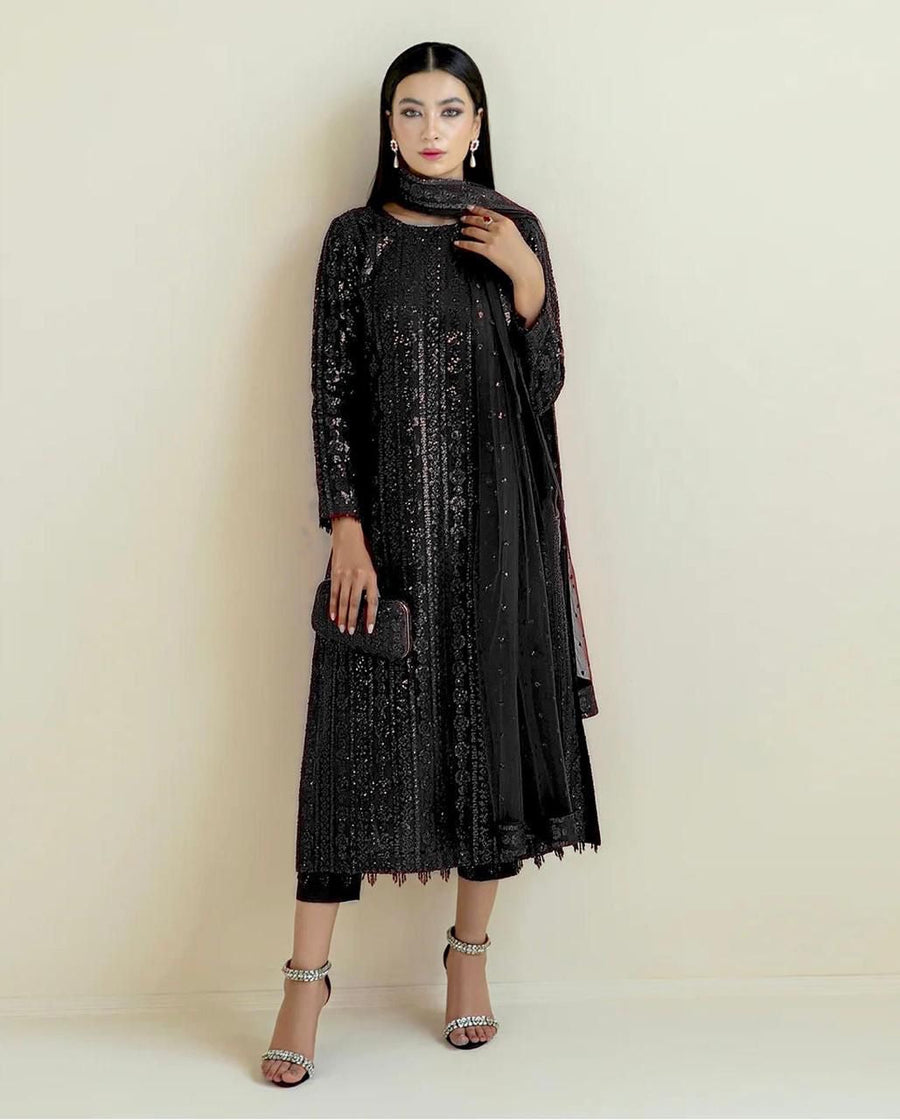 BAROQUE - PARTY WEAR DRESS UNSTICHED FORMAL WEAR (SL-385)