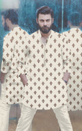 Kurta Trouser Off white (Motif)