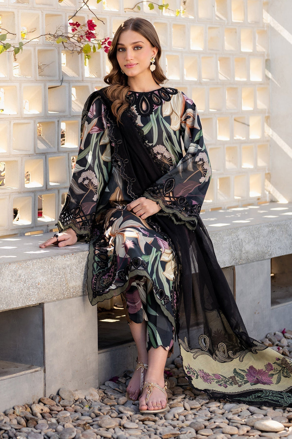 Baroque Print Embroidered Lawn 3pc SL-3050