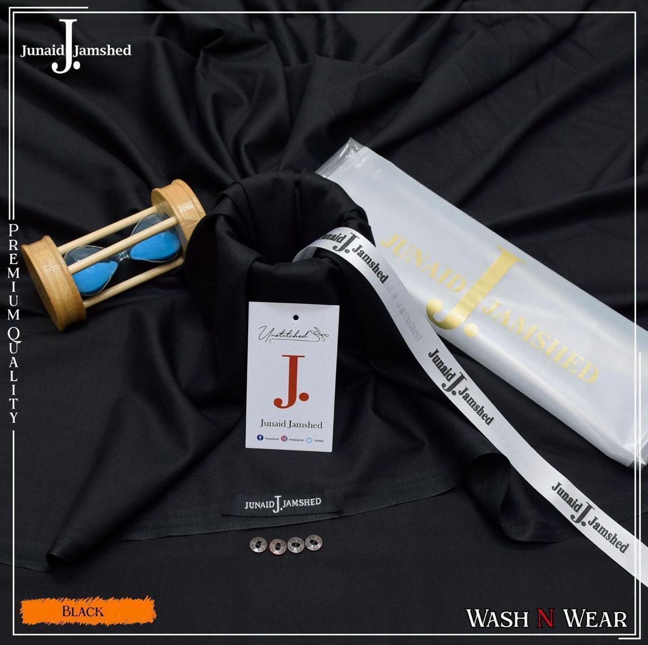 J.Mens SUITE PREMIUM QUALITY WASH&Wear (JET BLACK )